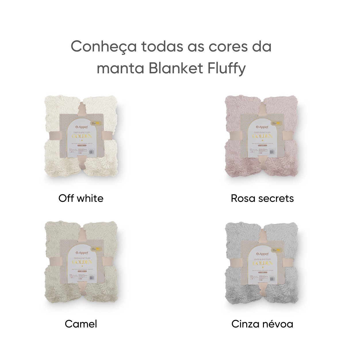 Manta Blanket Fluffy Golden Cinza Névoa